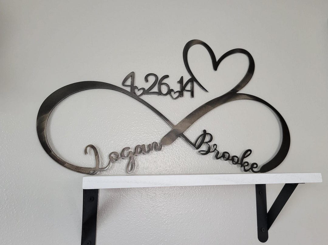 10th Infinity Personalized Dark Pewter Metal Infinity Love Symbol, 10th Wedding ...