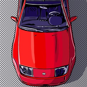 Custom Car Portrait Illustration / Pop Art Style/ ROY LICHTENSTEIN Style / For Digital Use and Personal Print/Personalized Portrait