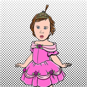Custom Full Body Child Portrait\POP ART Portrait\Custom Portrait &Custom Background\For Digital Use and Personal Print\Personalized Portrait
