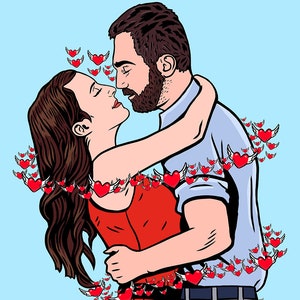 Custom Gift for boyfriend in the POP ART Style, Custom Portrait & Custom Background,For Digital Use and Personal Print,Personalized Portrait