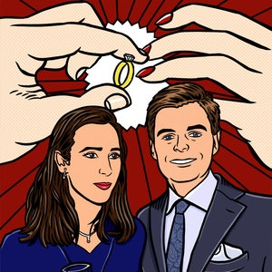 Anniversary Gift in the POP ART Style / Custom Portrait & Custom Background / For Digital Use and Personal Print / Personalized Portrait
