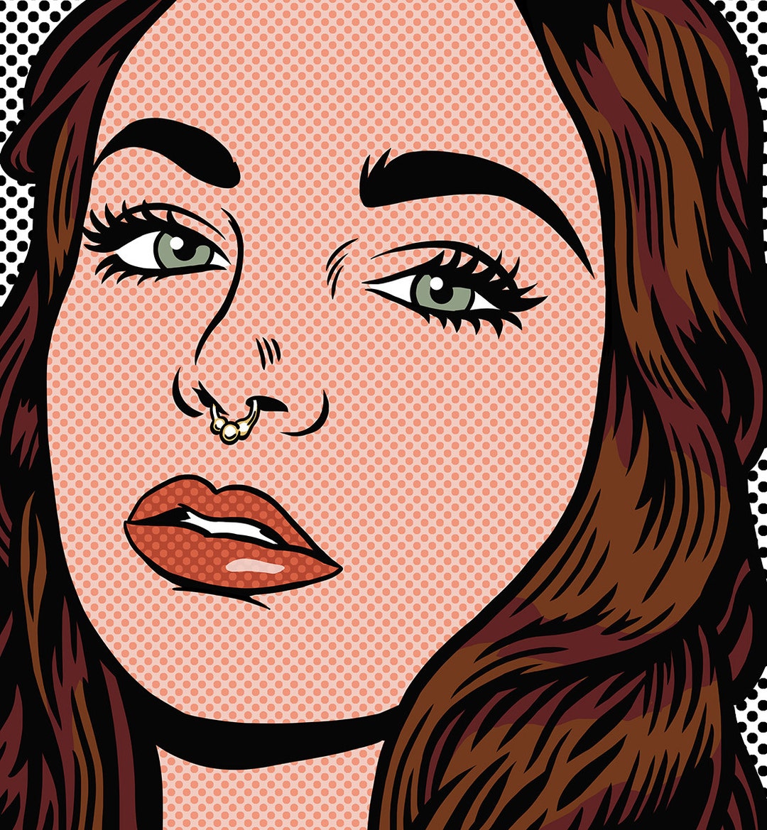 Custom Portrait in the POP ART Style / Roy Lichtenstein Style / for