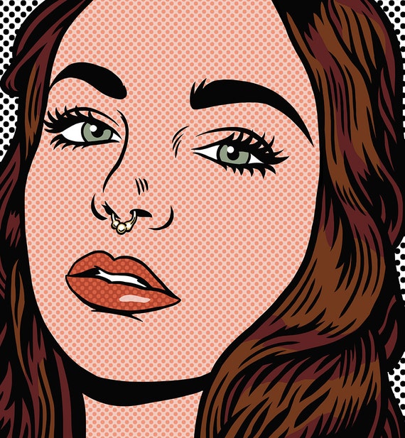 Custom Portrait In The Pop Art Style Roy Lichtenstein Style Etsy