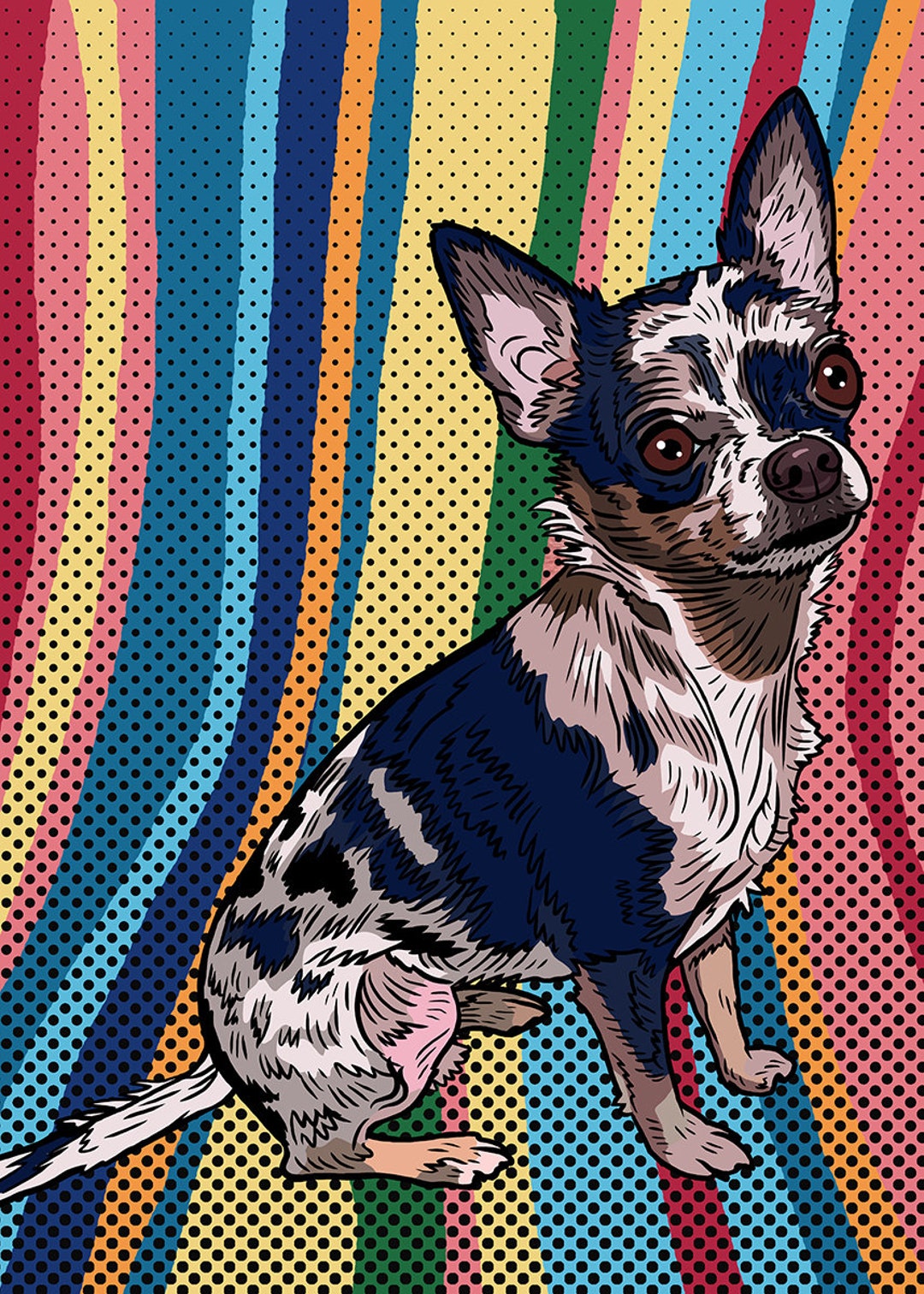 Dog Portrait / Illustration in the POP ART Style / Roy