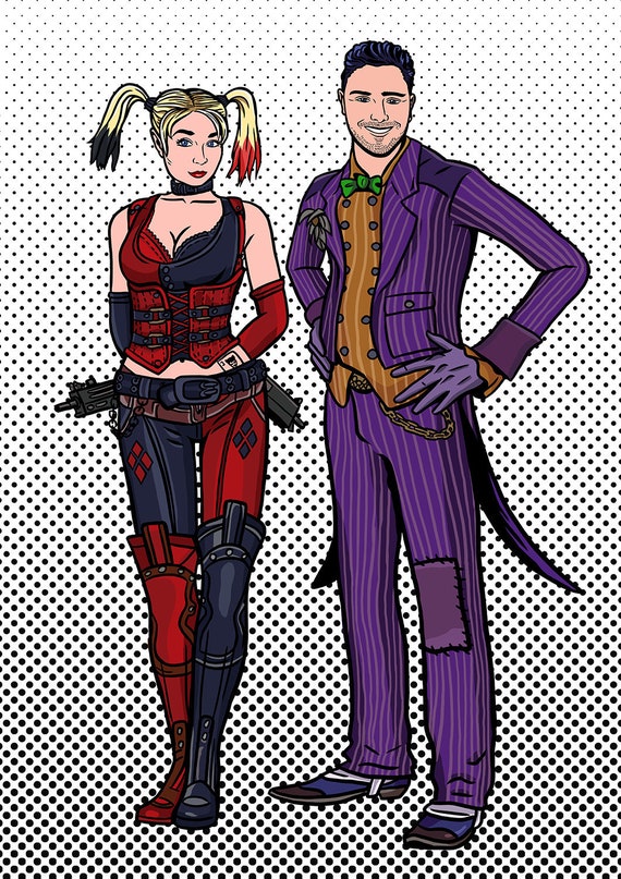 Joker & Harley Quinn Retrato de pareja en el estilo POP ART - Etsy España Joker & Harley Quinn Retrato de pareja en el estilo POP ART - Etsy España