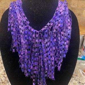Scarf Necklace - PURPLE  - (1/8” Yarn)