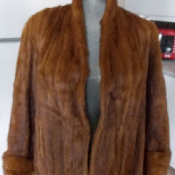 Vintage Reddish Brown Mink Jacket
