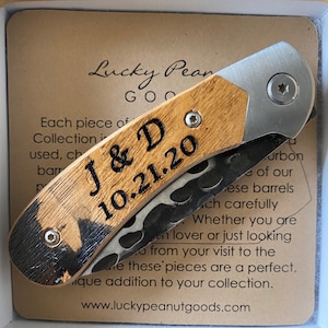 Kentucky Bourbon Whiskey Barrel Handle Pocket Knife image 2