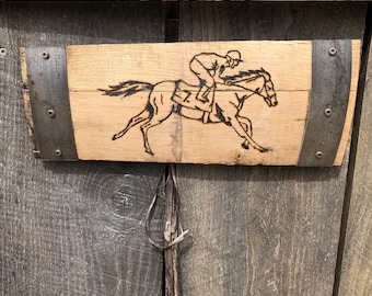 Genuine Kentucky Bourbon Barrel Race Horse Wall Decor.