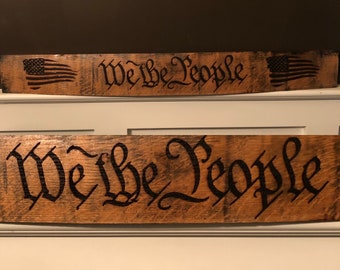 We the People Bourbon Barrel Stave Wall Hanging - Large