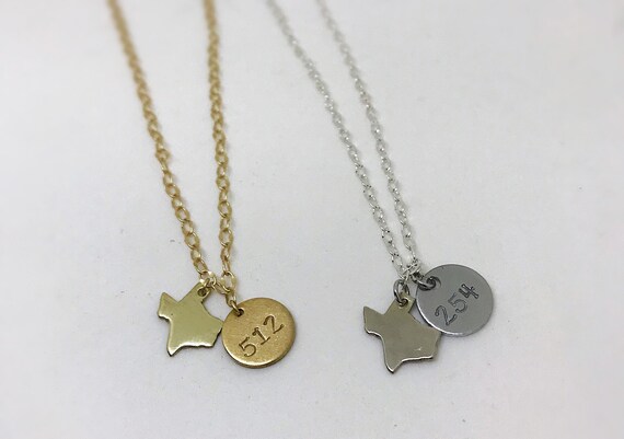 Hand Stamped Texas Area Code Necklace 512 817 254 Texas Coin Etsy Hand Stamped Texas Area Code Necklace 512 817 254 Texas Coin Etsy