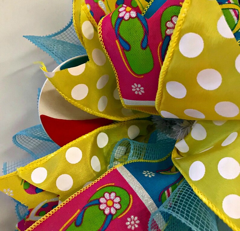 Summer Wreath Beach Wreath Door Wreath Mesh Wreath Flip Flop Wreath Indoor Wreath Welcome Wreath Spring Wreath Outdoor Wreath
