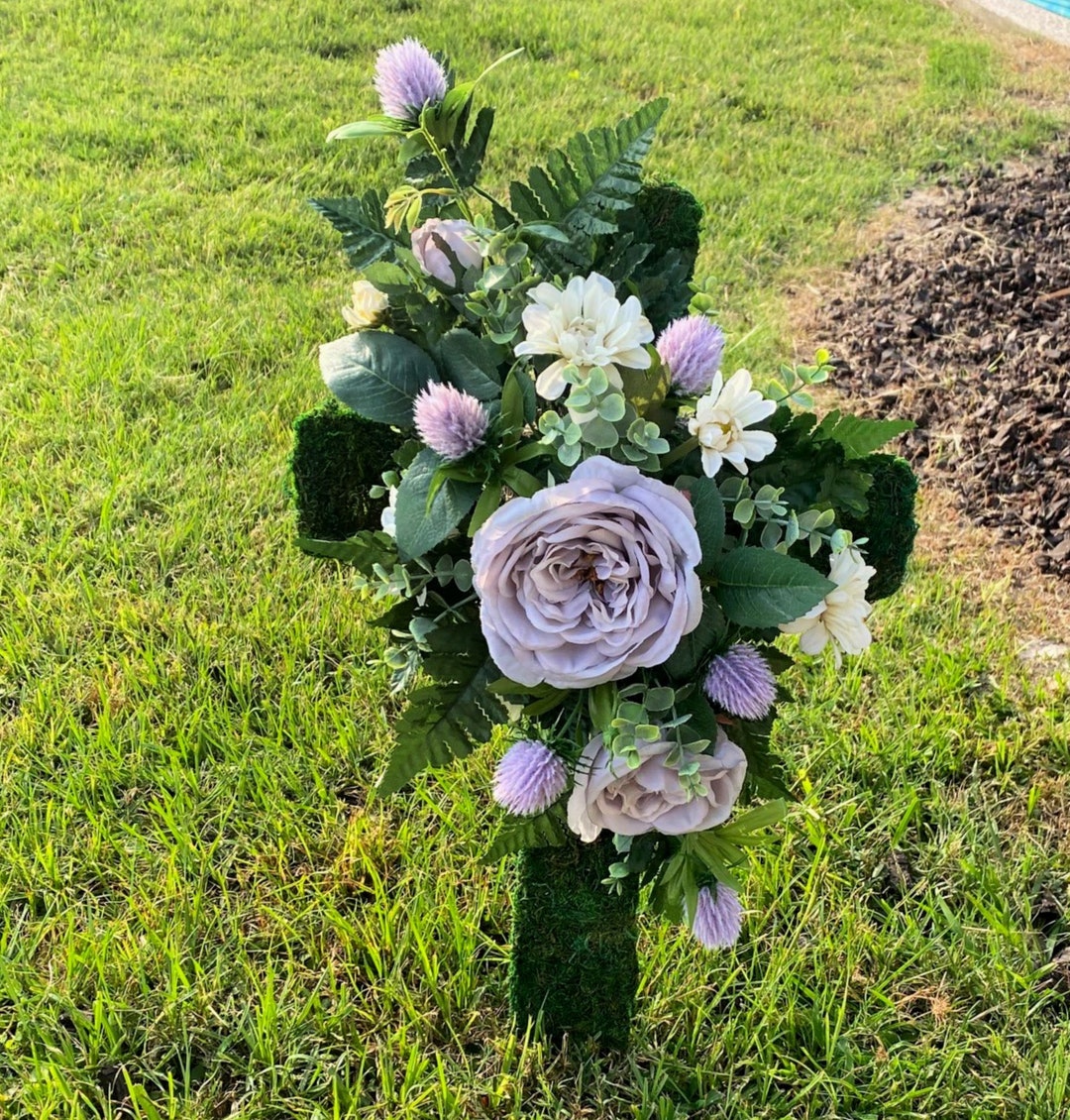 Cemetery Arrangement, Cross Cemetery Arrangement, Funeral Arrangement, Rose Cemetery Arrangement