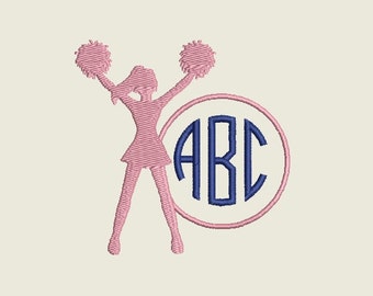 Cheerleader Monogram Border embroidery files to fit 4"x4" and 5"x7" frames (Font NOT included) - INSTANT DOWNLOAD - Item # 2029
