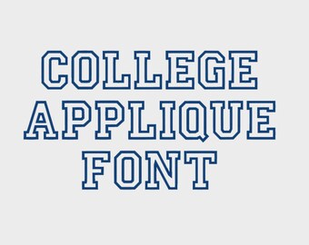 College Appliqué Embroidery Machine Font, 1", 2", 3" & 4" sizes (upper case and numbers) - INSTANT DOWNLOAD - Item #1074