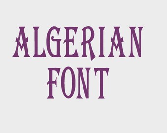 Algerian Embroidery Machine Font in 4 sizes (0.5", 0.75", 1" & 1.5") uppercase + numbers - INSTANT DOWNLOAD - Item # 1093