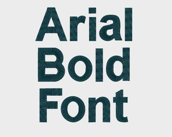Arial Bold Font Embroidery Machine Font in 3 sizes (0.5