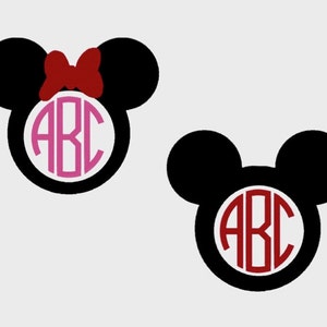 Mickey y Minnie Mouse Monogram Border archivos de bordado para adaptarse a marcos de 4"x4" y 5"x7" (Fuente NO incluida) - DESCARGA INSTANTE - Artículo n.o 2025