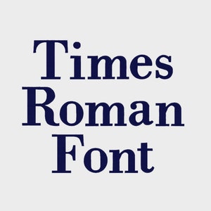 Könnte beinhalten: Times Roman Schriftart in dunkelblauer Schrift auf hellgrauem Hintergrund.
