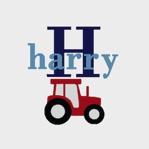 Tractor Single Letter Monogram Machine Embroidery File - (fits 4" x 4" hoop) in multiple file formats - INSTANT DOWNLOAD - Item #6003