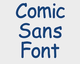 Comic Sans Embroidery Font in 6 Sizes (0.25", 0.5", 0.75", 1", 1.5" & 2") upper and lower case + numbers - INSTANT DOWNLOAD -  Item #1086