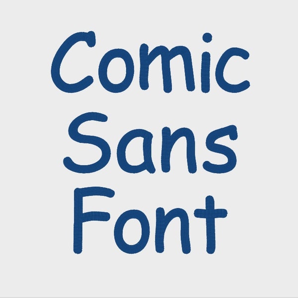 Comic Sans Embroidery Font in 6 Sizes (0.25", 0.5", 0.75", 1", 1.5" & 2") upper and lower case + numbers - INSTANT DOWNLOAD -  Item #1086