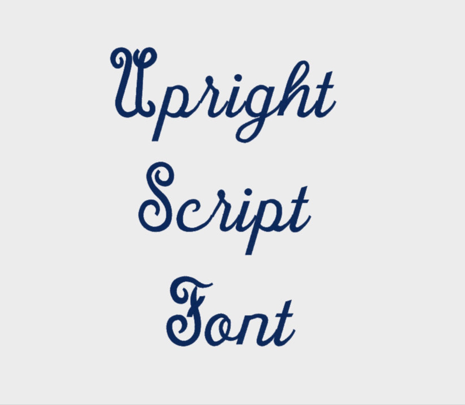 Upright Script Embroidery Machine Font in 6 Sizes (0.5", 1", 1.5", 2 ...