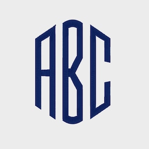 Classic 3 Letter Diamond Monogram Embroidery Machine Font (3&quot;, 4&quot; & 5&quot;  sizes) in multiple file formats - INSTANT DOWNLOAD - Item # 1069