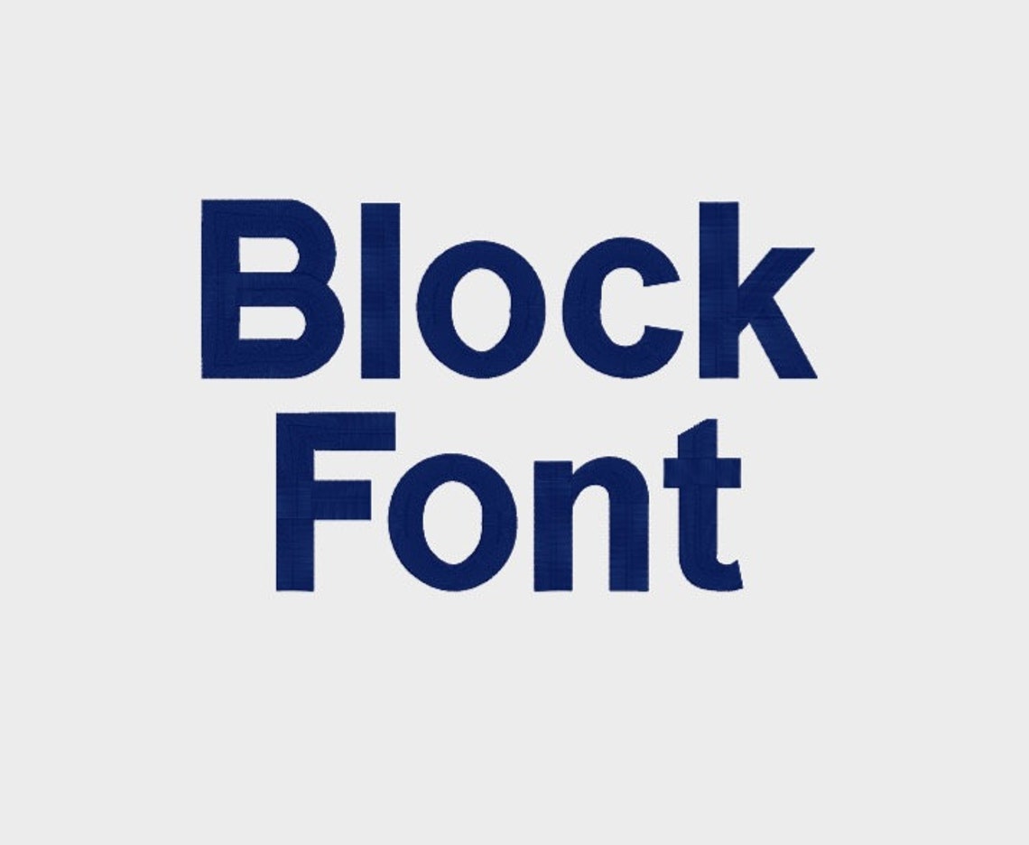 Block Font Embroidery Machine Font in 3 Sizes (0.5