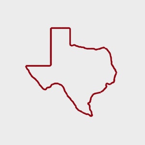 Texas State Map Appliqué embroidery file in Multiple file formats in 5 sizes (2", 3", 4", 5", 6") - INSTANT DOWNLOAD -  Item # 5000
