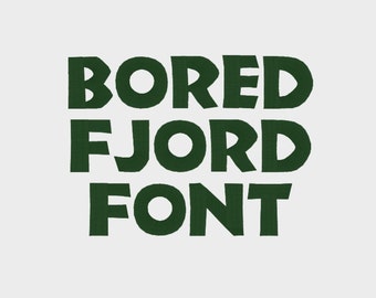 Bored Fjord Embroidery Machine Font in 4 sizes (0.5", 1", 2" & 3") Upper case + numbers - INSTANT DOWNLOAD - Item #1111