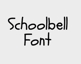 Schoolbell Embroidery Machine Font in multiple file formats with 0.5, 1 , 2 & 3 inch letters and numbers - INSTANT DOWNLOAD - Item # 1045