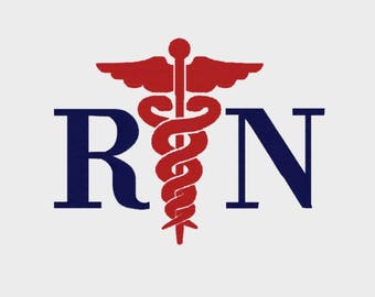 RN Medical Symbol embroidery file in Multiple formats in sizes (2", 2.5", 3" and 3.8") - INSTANT DOWNLOAD - Item # 2068