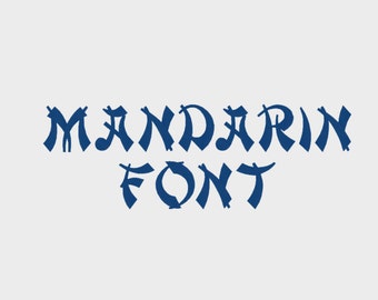 Mandarin Embroidery Font in Multiple formats, 1/2", 1", 2" & 3" (Upper case only + numbers) - INSTANT DOWNLOAD - Item #1108