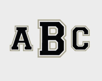 College 3 Letter Monogram Embroidery Font in Multiple formats, 1&quot;, 2&quot;, 3&quot; & 4&quot; sizes (upper case only) - INSTANT DOWNLOAD - Item # 1003
