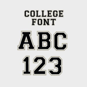 May include: Black and white college font letters and numbers. The letters are A, B, and C. The numbers are 1, 2, and 3. The font is outlined in gray.