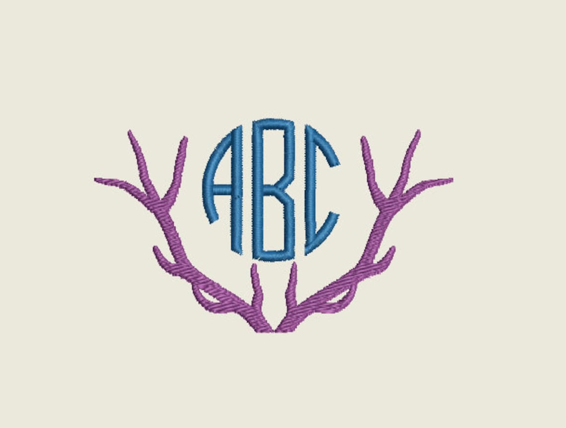 Antler Monogram Frame Embroidery Design to Fit 4 X - Etsy