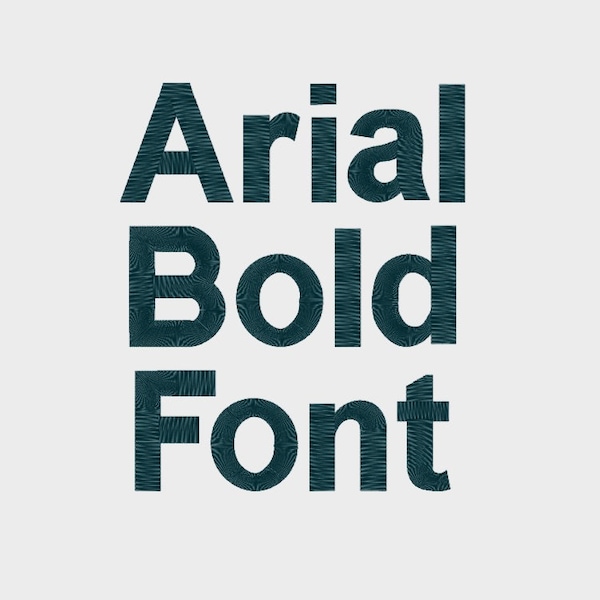 Arial Bold Font Embroidery Machine Font in 3 sizes (0.5", 1", & 1.5") upper and lower case + numbers - INSTANT DOWNLOAD -  Item # 1124
