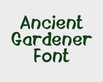 Ancient Gardener Embroidery Machine Font in 4 sizes (0.5", 1", 2" & 2.5") upper and lower case + numbers - INSTANT DOWNLOAD -  Item # 1099