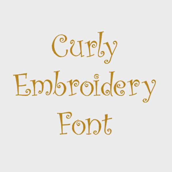 Curly Embroidery Machine Font (1/2", 1", 2" & 3" sizes) upper and lower case + numbers - INSTANT DOWNLOAD - Item # 1022