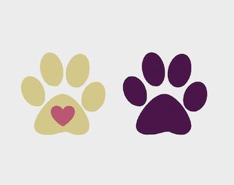 Paw Print Embroidery File in 2 different designs and 5 different sizes - INSTANT DOWNLOAD - Item # 8014