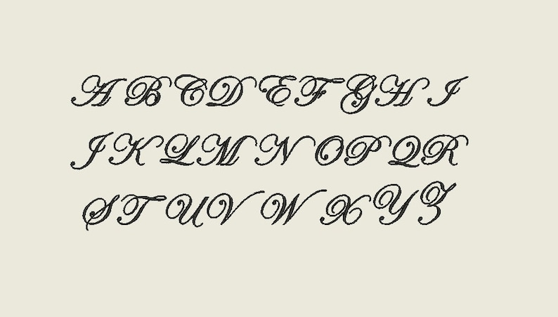 Edwardian Script Embroidery Machine Font in Multiple file formats with 1, 2 & 3 sizes INSTANT DOWNLOAD Item 1016 image 4