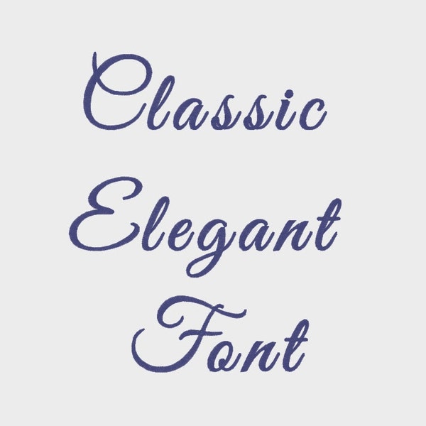 Classic Elegant Embroidery Machine Font in Multiple file formats (1", 2" & 3" sizes) - INSTANT DOWNLOAD - Item # 1037