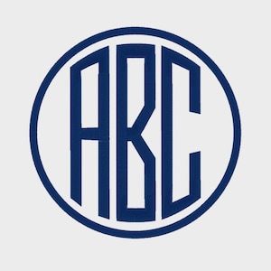 3 Letter Circle Monogram Embroidery Machine Font in multiple file formats in 3 sizes (3&quot;, 4&quot;, 5&quot;) - INSTANT DOWNLOAD - Item # 1073