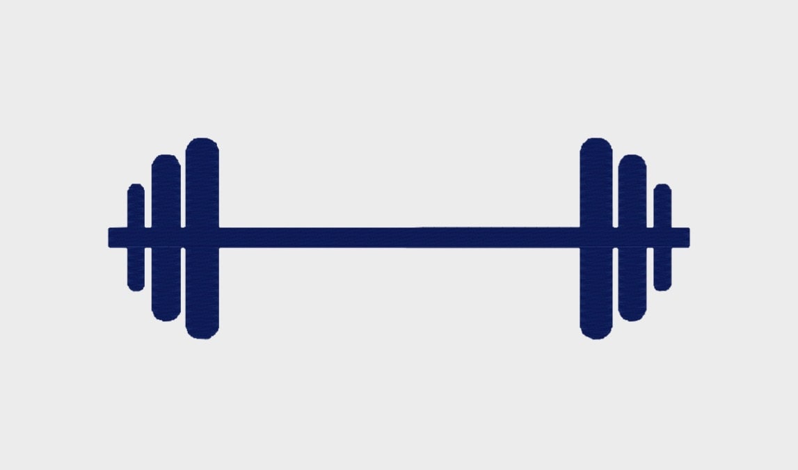Weight Shape File Gym Weights Embroidery File in 5 Sizes (3