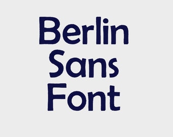 Berlin Sans Embroidery Font in 4 Sizes (0.5", 1", 2" & 3") upper and lower case + numbers - INSTANT DOWNLOAD -  Item #1104