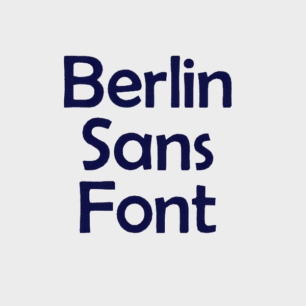 Berlin Sans Embroidery Font in 4 Sizes (0.5", 1", 2" & 3") upper and lower case + numbers - INSTANT DOWNLOAD -  Item #1104