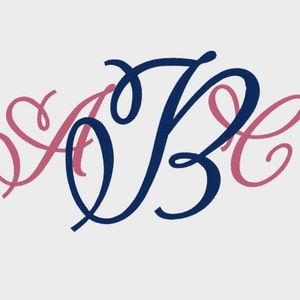 3 Letter Vine Monogram Embroidery Machine Font in 6 sizes (1", 1.5", 2", 3", 4" and 5") - INSTANT DOWNLOAD - Item #1083