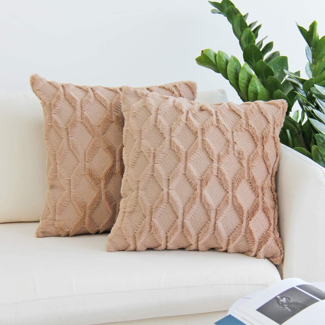 Soft Plush Decorative Cushion Cover Throw Pillow Case Pack of Etsy