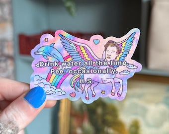 Drink Water Sparkly Vinyl Sticker / For Laptops, Phone Cases, Water Bottle  / @heyhunsitsnicole